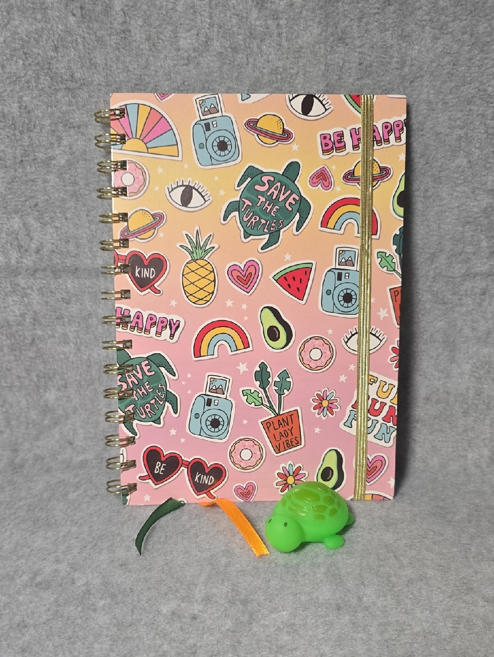 Save the Turtles Notebook with Mini Rubber Turtle